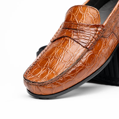 Zelli Italia Men's 31-103-CGM MONZA Crocodile Driver, Cognac