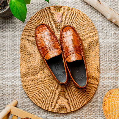 Zelli Italia Men's 31-103-CGM MONZA Crocodile Driver, Cognac