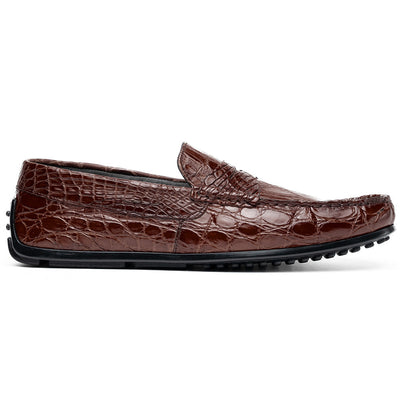 Zelli Italia Men's 31-103-NIC MONZA Crocodile Driver, Nicotine