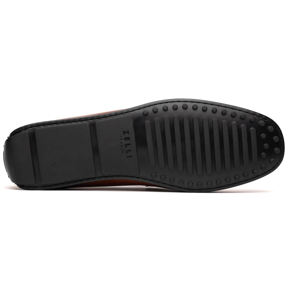 Zelli Italia Men's 35-115-CGN MONZA Hand Burnished Italian Calfskin Driving Loafers Cognac