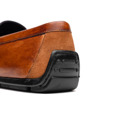 Zelli Italia Men's 35-115-CGN MONZA Hand Burnished Italian Calfskin Driving Loafers Cognac