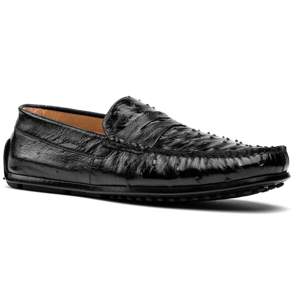 Zelli Italia Men's 33-100-BLK MONZA Ostrich Quill Driver, Black