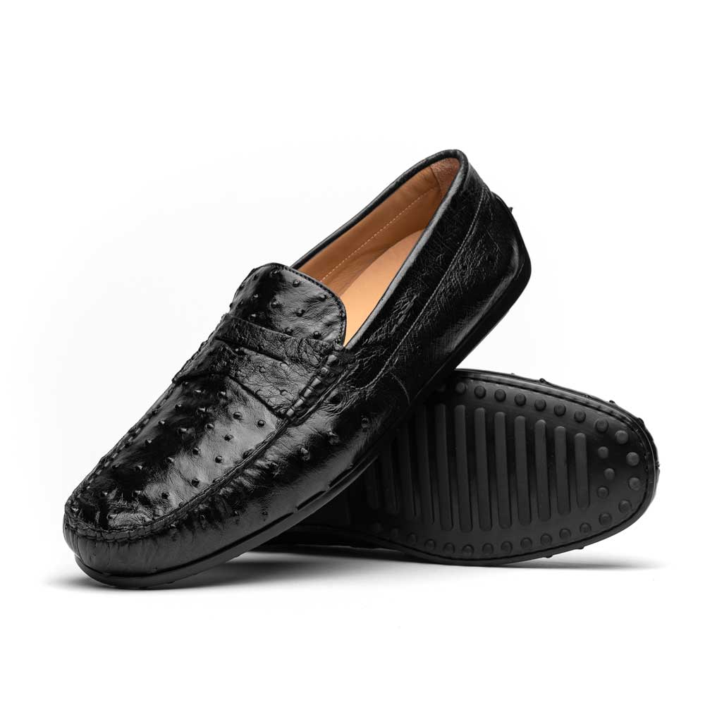 Zelli Italia Men's 33-100-BLK MONZA Ostrich Quill Driver, Black