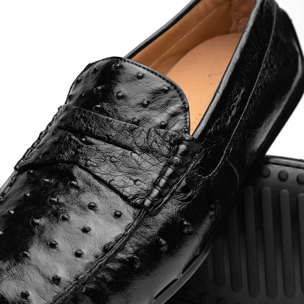 Zelli Italia Men's 33-100-BLK MONZA Ostrich Quill Driver, Black