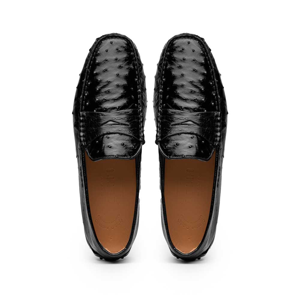 Zelli Italia Men's 33-100-BLK MONZA Ostrich Quill Driver, Black