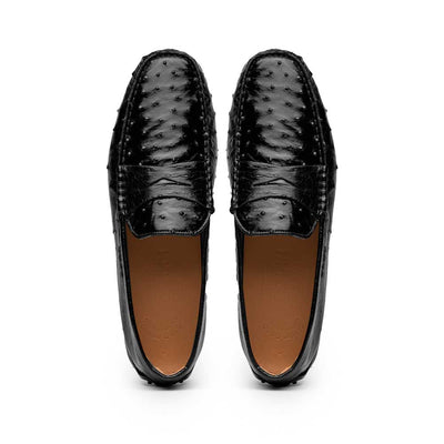 Zelli Italia Men's 33-100-BLK MONZA Ostrich Quill Driver, Black