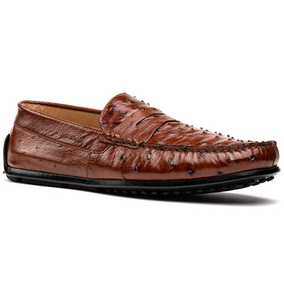 Zelli Italia Men's 33-100-BDY MONZA Ostrich Quill Driver, Brandy