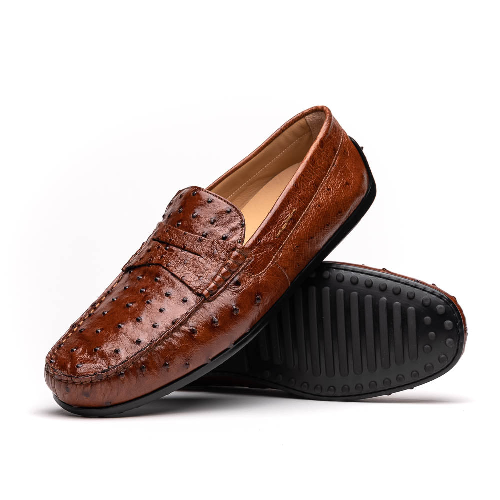 Zelli Italia Men's 33-100-BDY MONZA Ostrich Quill Driver, Brandy