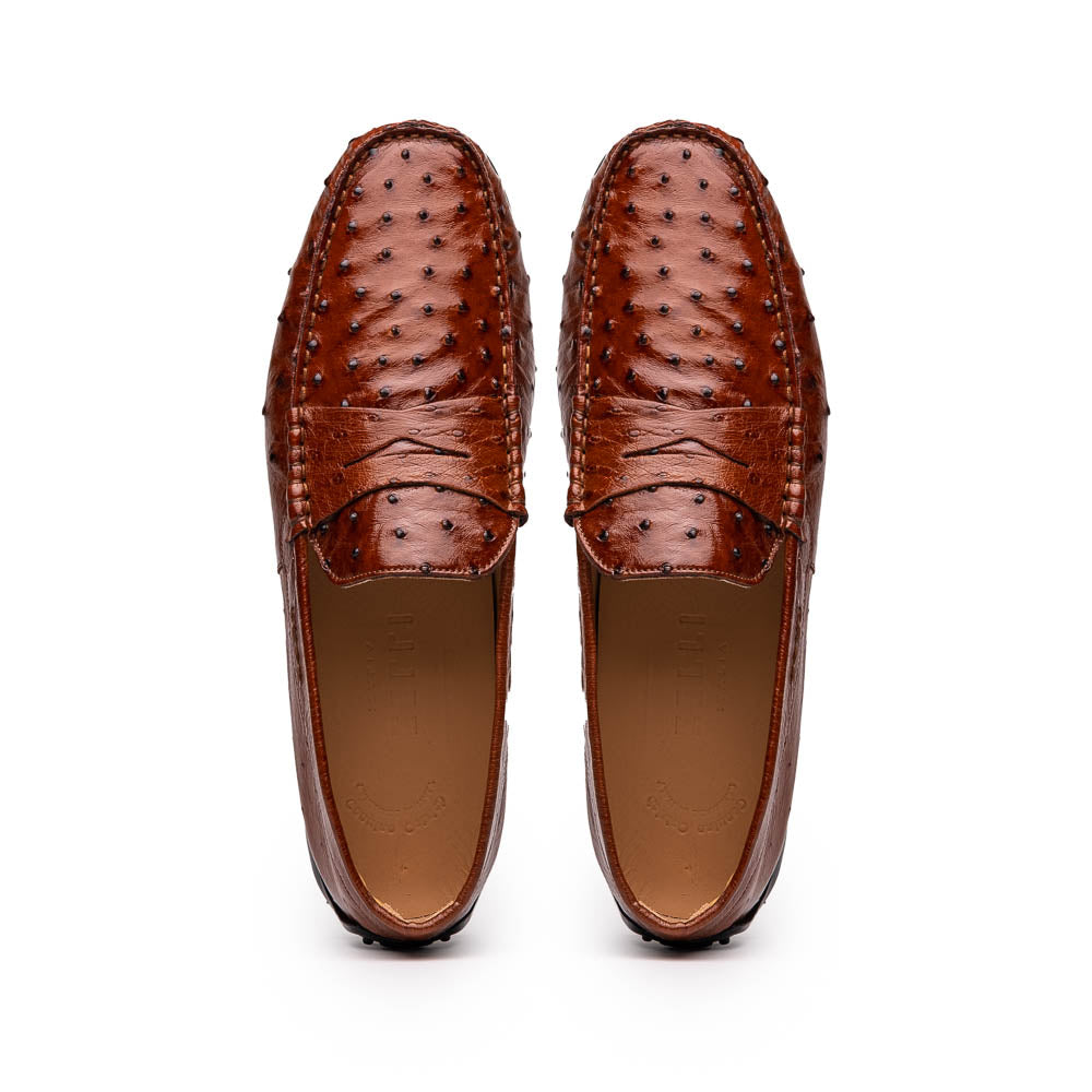 Zelli Italia Men's 33-100-BDY MONZA Ostrich Quill Driver, Brandy