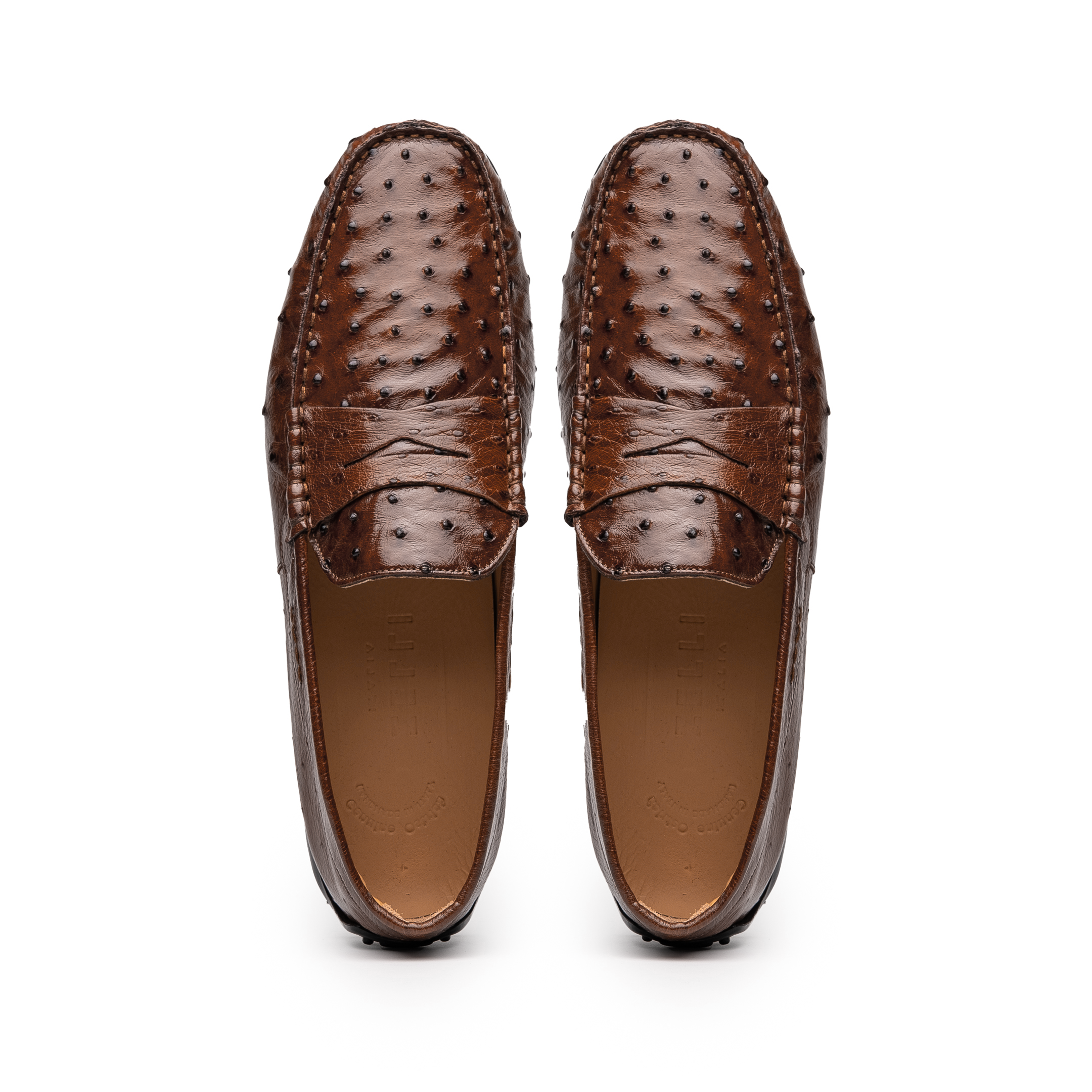 Zelli Italia Men's 33-100-BRN MONZA Ostrich Quill Driver, Brown