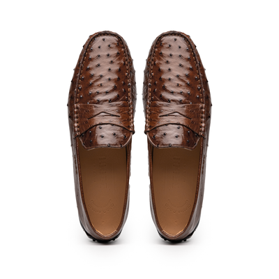 Zelli Italia Men's 33-100-BRN MONZA Ostrich Quill Driver, Brown