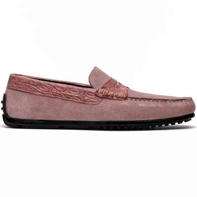 Zelli Italia Men's 31-160-CDY MONZA Sueded Calfskin with Crocodile Driver Candy