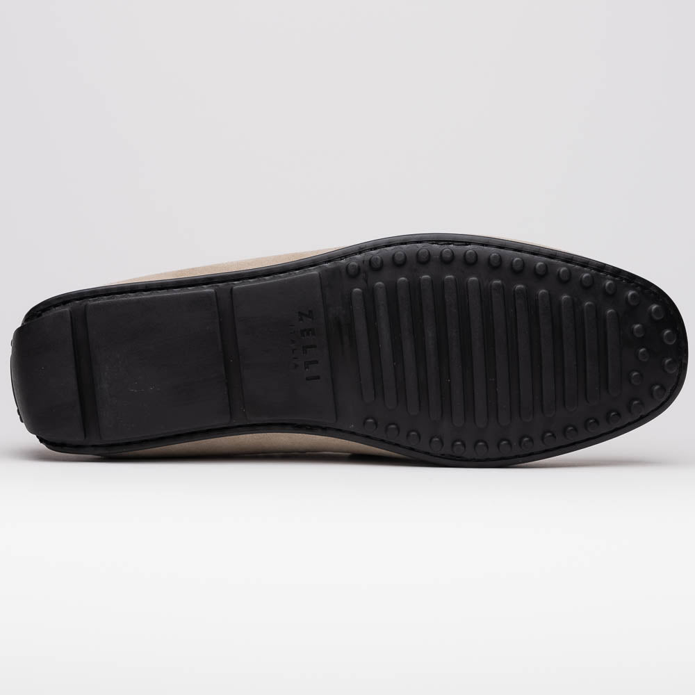 Zelli Italia Men's 31-160-SND MONZA Sueded Calfskin with Crocodile Driver Sand