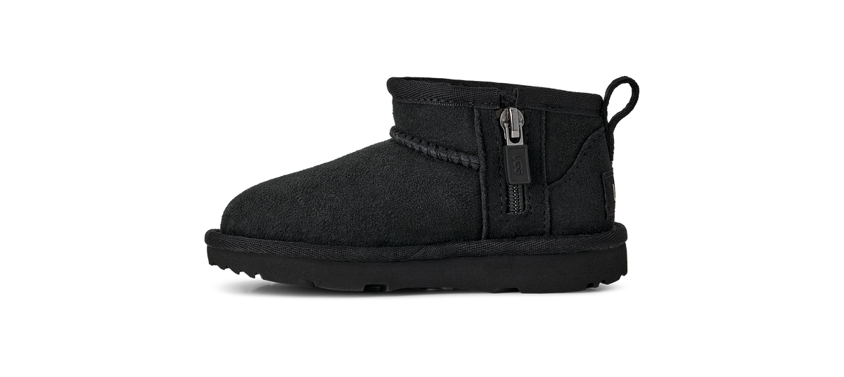 UGG Classic Ultra Mini Toddlers' (TD) Boots — Black Sheepskin