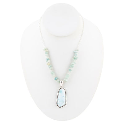 Natural Wonders Blue Larimar and Sterling Silver Necklace