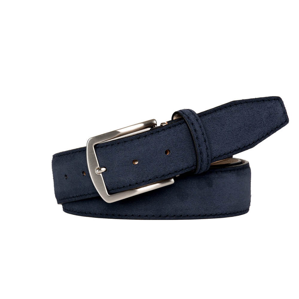 Navy Suede Leather Belt