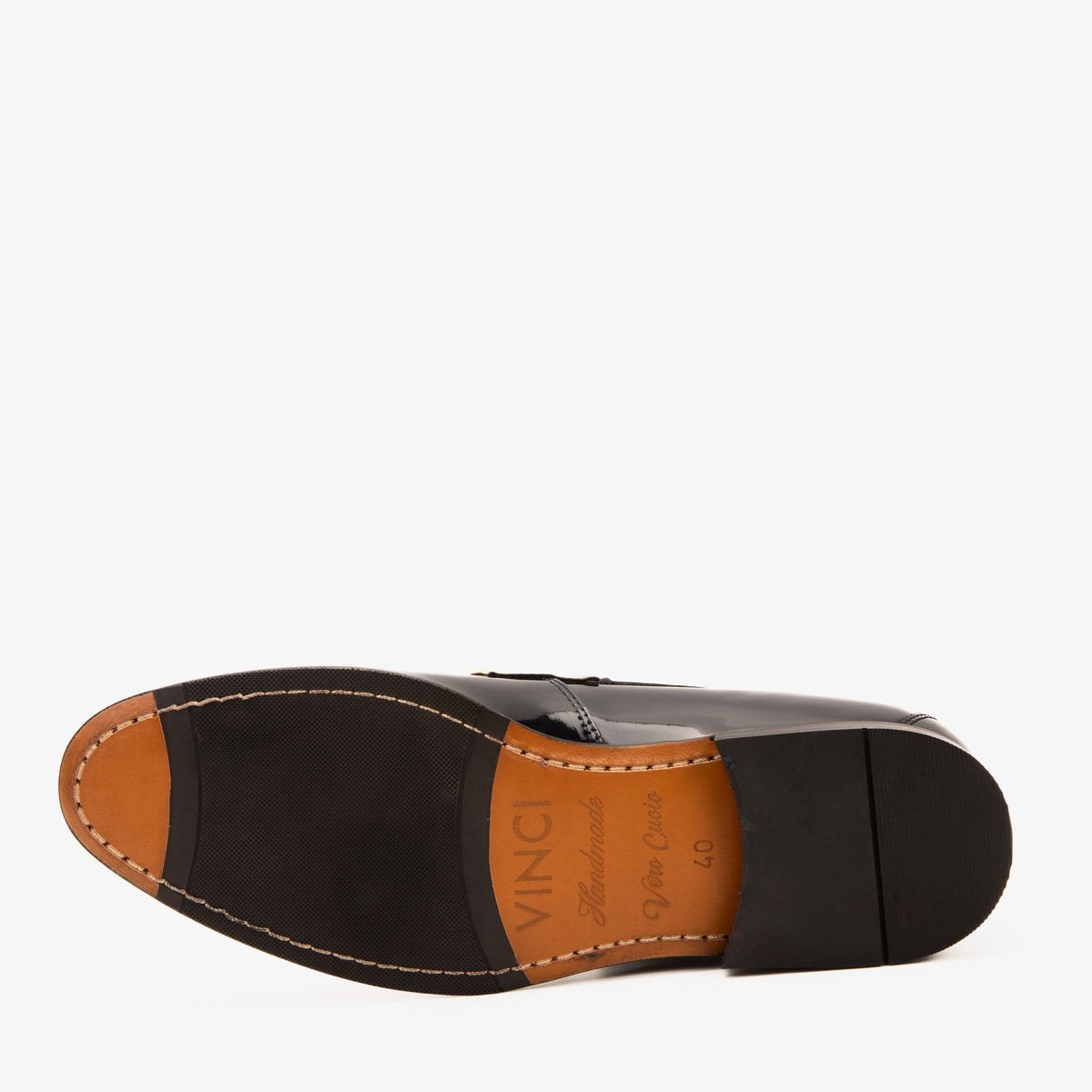 Vinci Leather The Imperial Navy Blue & Gold Leather Men Dress Shoe – product view 7