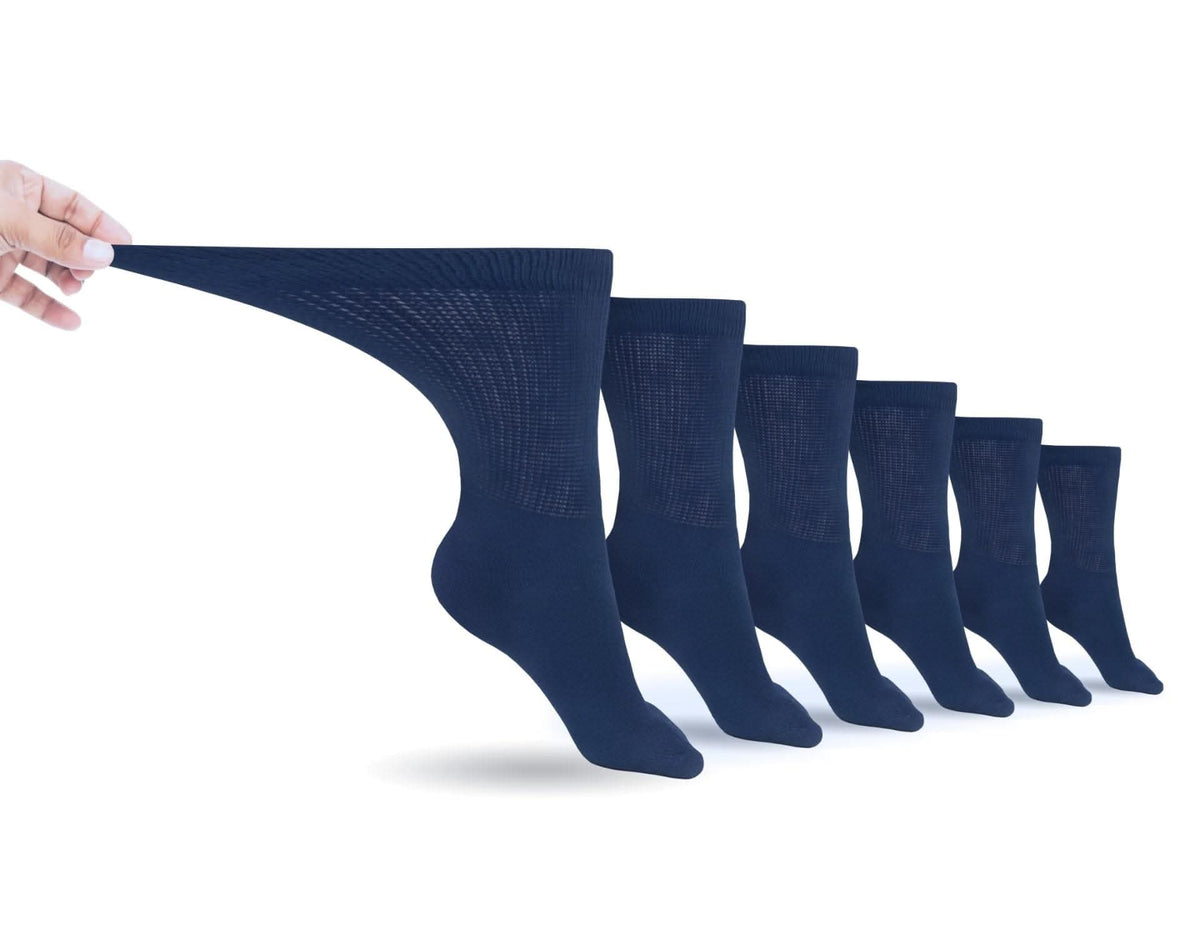 Men's Cotton Diabetic Crew Socks (6 Pair) – product view 9