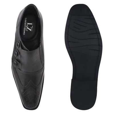 Neeson Leather Oxford Style Monk Straps
