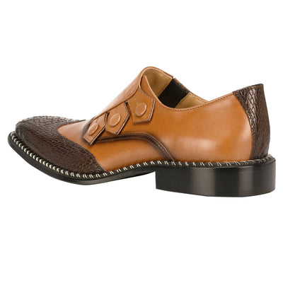 Neeson Leather Oxford Style Monk Straps