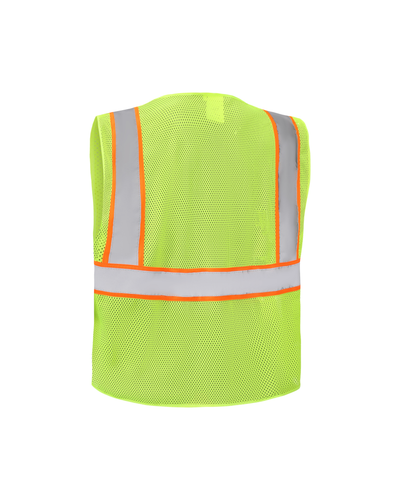 Kiwi High Visibility ANSI/ISEA 107-2020, Type R, Class 2 Contrast Trimmed Neon Safety Vest [70100]