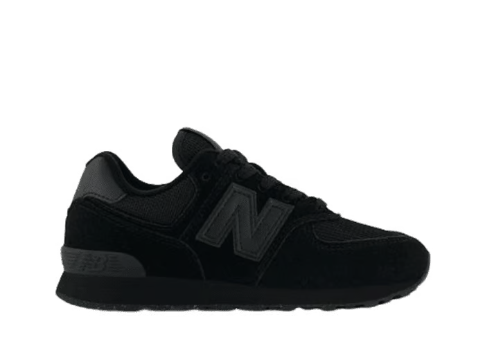 New Balance 574 Core Little Kids (PS) Sneakers — Black Suede Low-Top