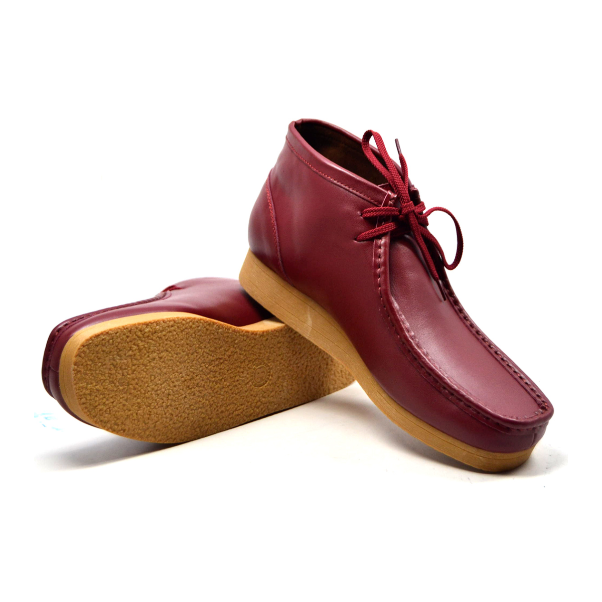 British Walkers New Castle 2 men's Bordeaux ankle boots, pair and outsole view