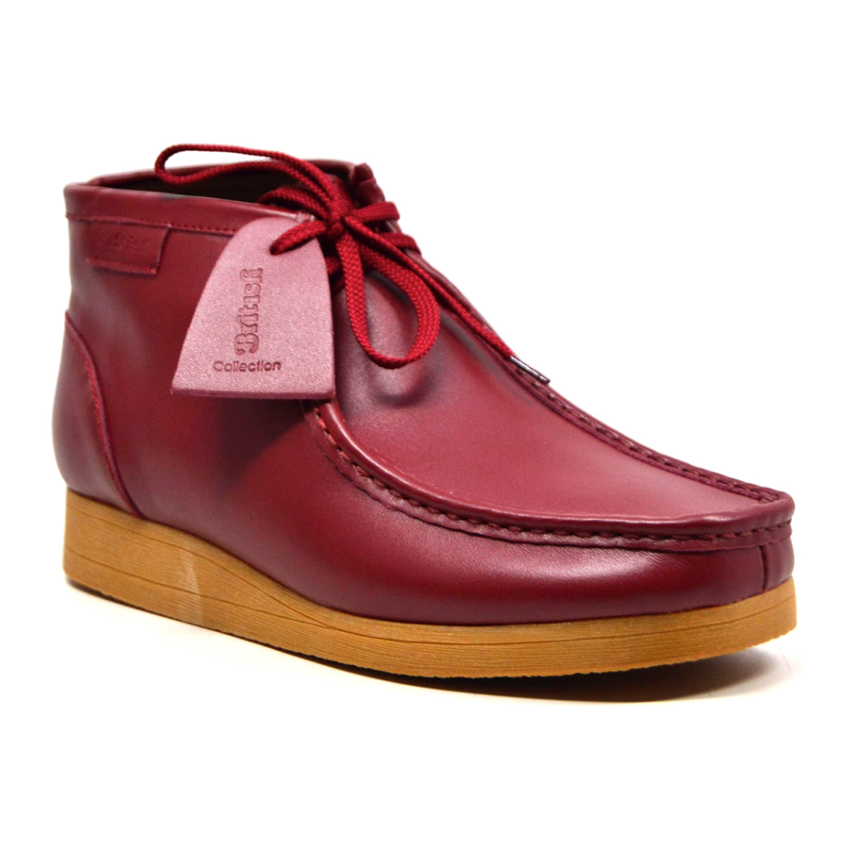 British Walkers New Castle 2 men's Bordeaux ankle boots, three-quarter side view