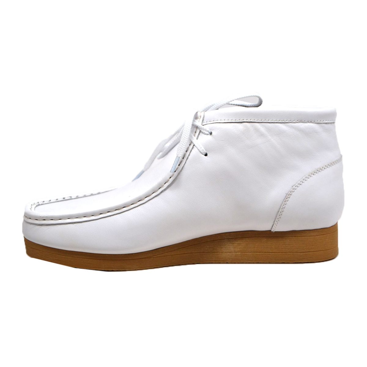 British Walkers New Castle 2 men's White ankle boots, left-facing side view