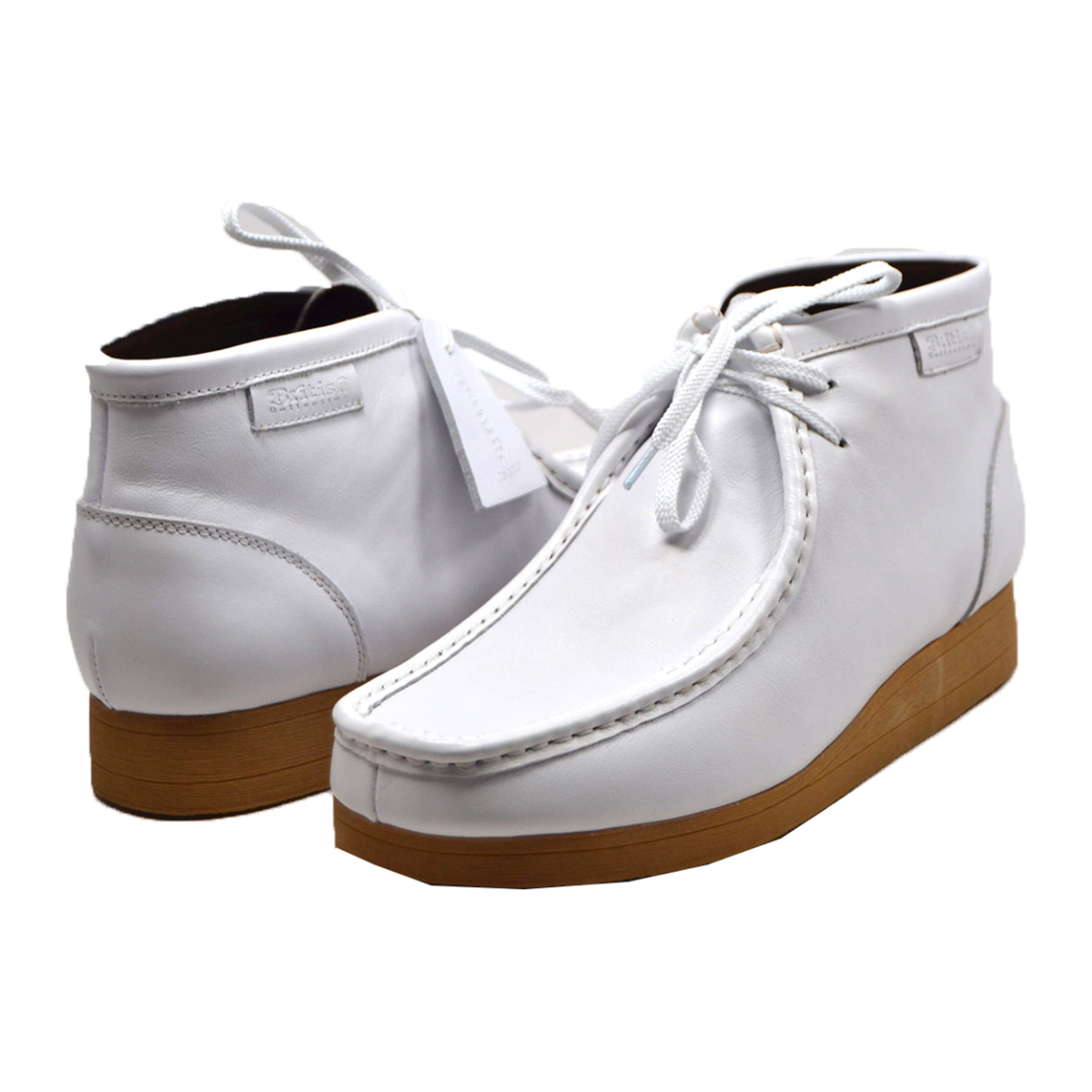 British Walkers New Castle 2 men's White ankle boots, three-quarter pair view
