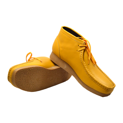 British Walkers New Castle 2 men's Yellow ankle boots, pair and outsole view