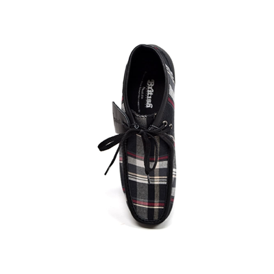 British Walkers New Castle men's Black Plaid ankle boots, top view