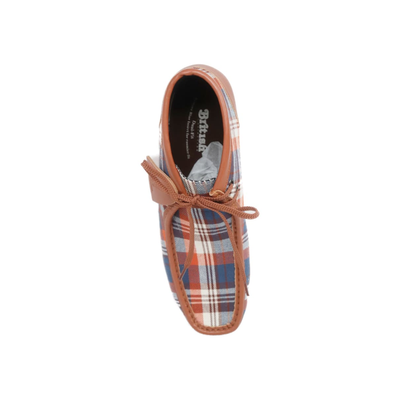 British Walkers New Castle men's Brown Plaid ankle boots, top view