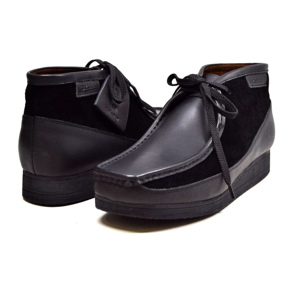 British Walkers New Castle men's Black ankle boots, alternate three-quarter pair view