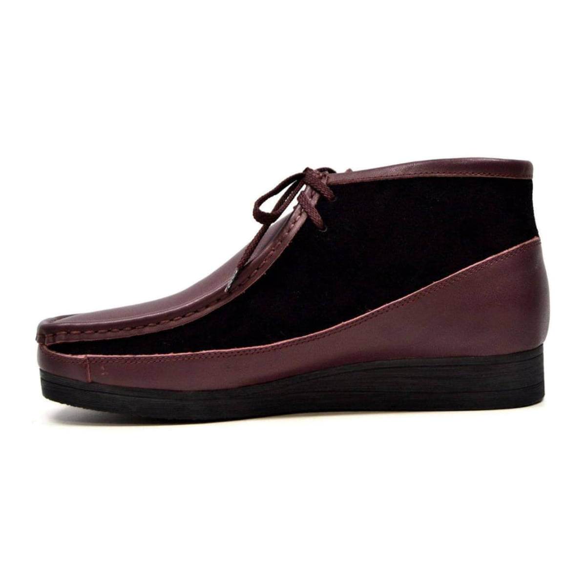 British Walkers New Castle men's burgundy ankle boots, left-facing side view