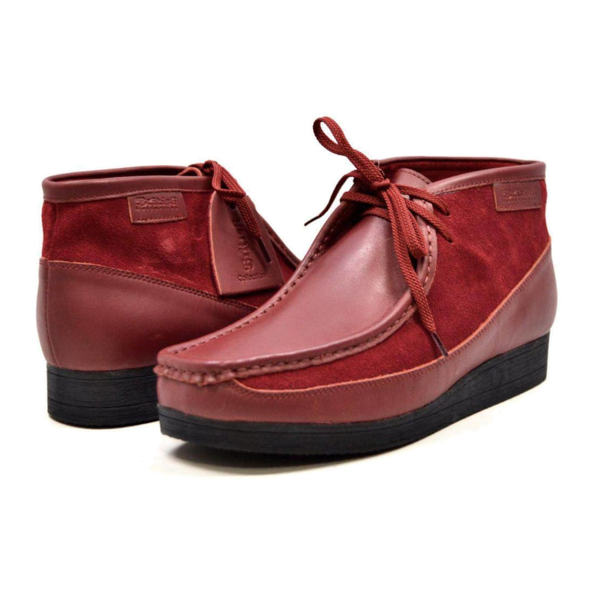 British Walkers New Castle men's Cherry Red ankle boots, three-quarter pair view
