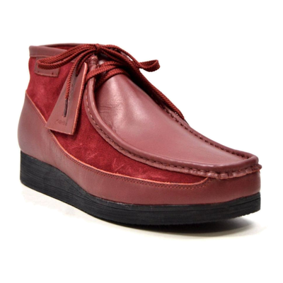 British Walkers New Castle men's Cherry Red ankle boots, three-quarter side view
