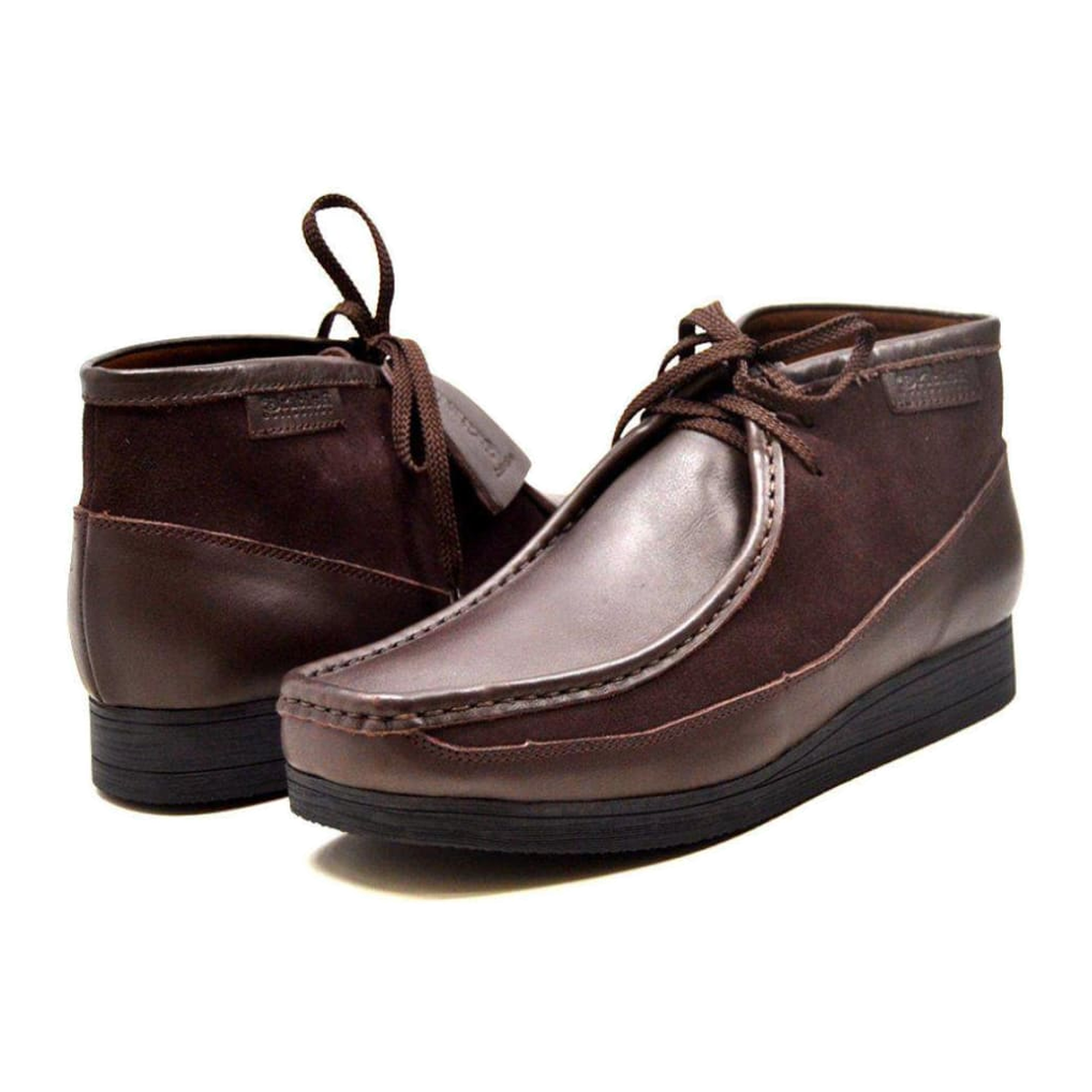 British Walkers New Castle men's Dark Brown ankle boots, three-quarter pair view