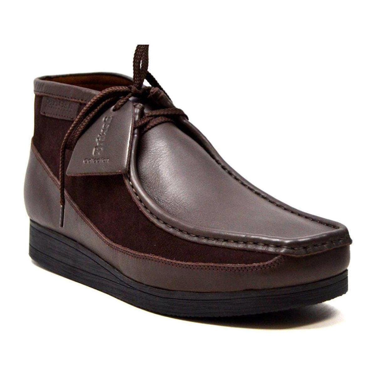 British Walkers New Castle men's Dark Brown ankle boots, three-quarter side view