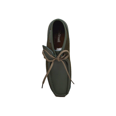 British Walkers New Castle men's Forest Green ankle boots, top view