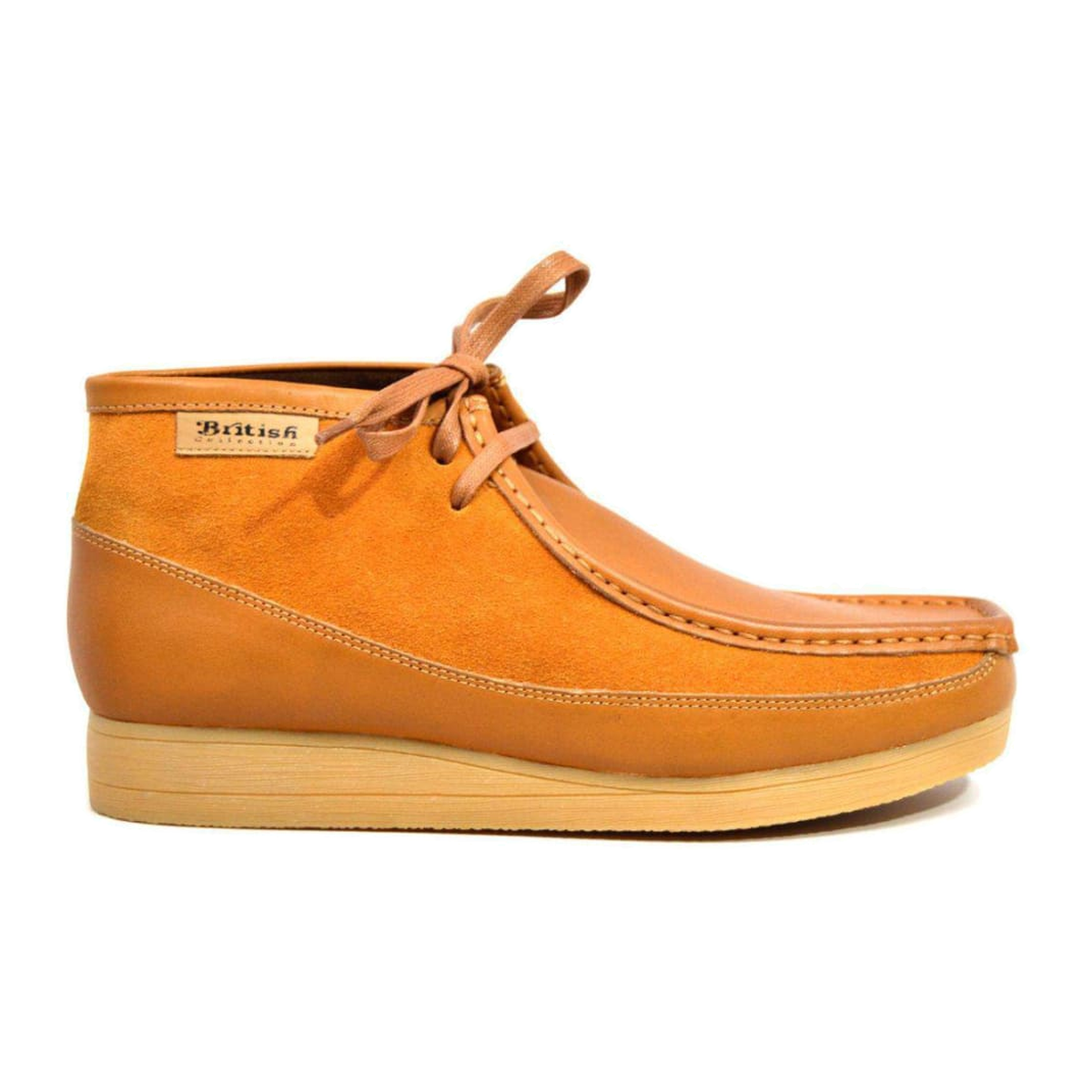 British Walkers New Castle men's golden tan ankle boots, right-facing side view