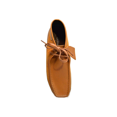British Walkers New Castle men's golden tan ankle boots, top view