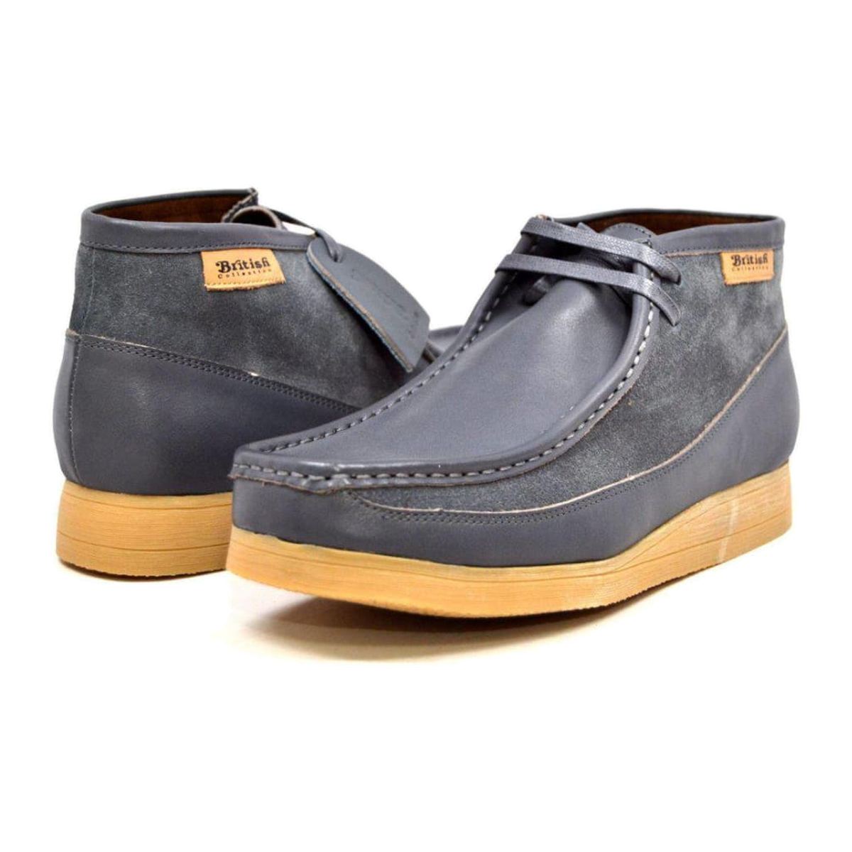 British Walkers New Castle men's Gray ankle boots, three-quarter pair view