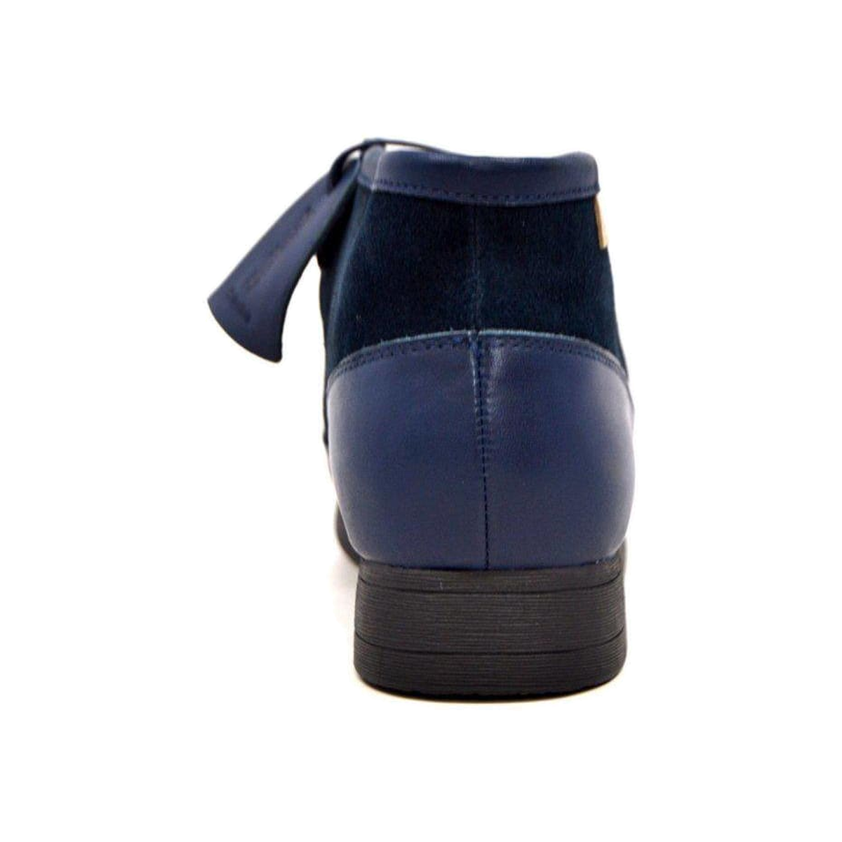 British Walkers New Castle men's Navy Blue ankle boots, heel view