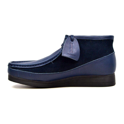 British Walkers New Castle men's Navy Blue ankle boots, left-facing side view