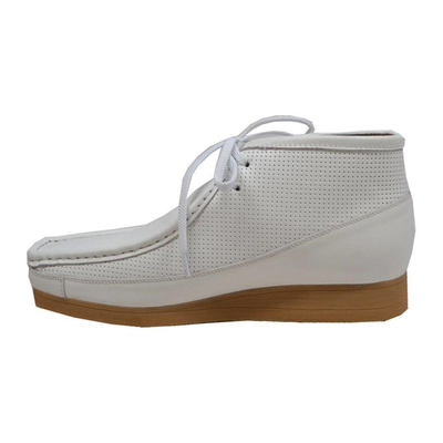 British Walkers New Castle men's white ankle boots, left-facing side view