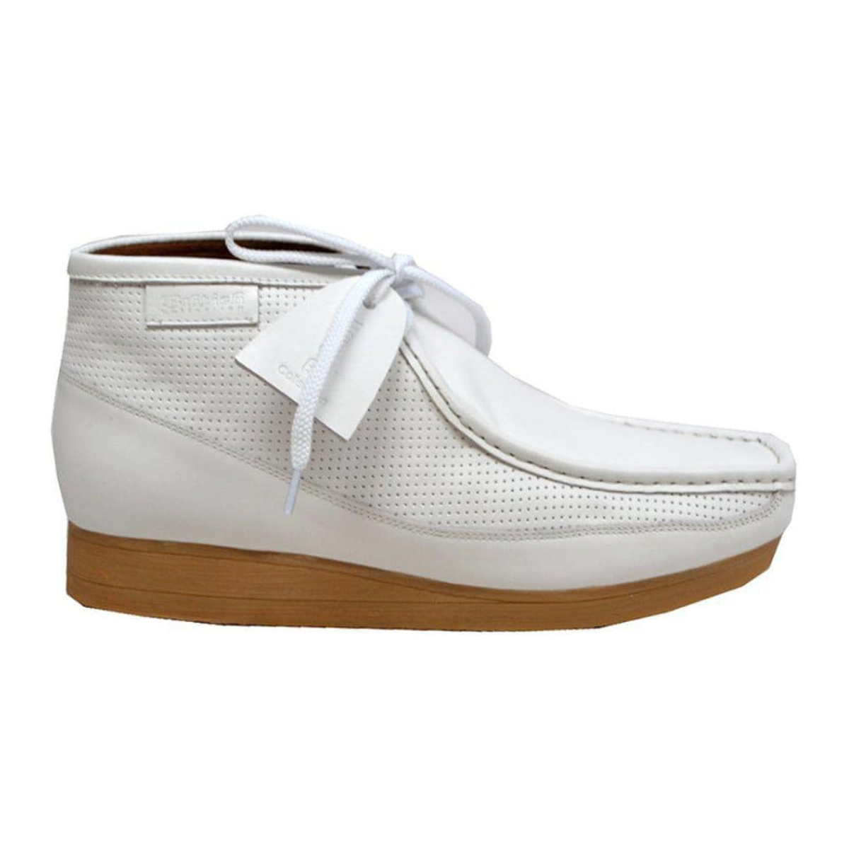 British Walkers New Castle men's white ankle boots, right-facing side view