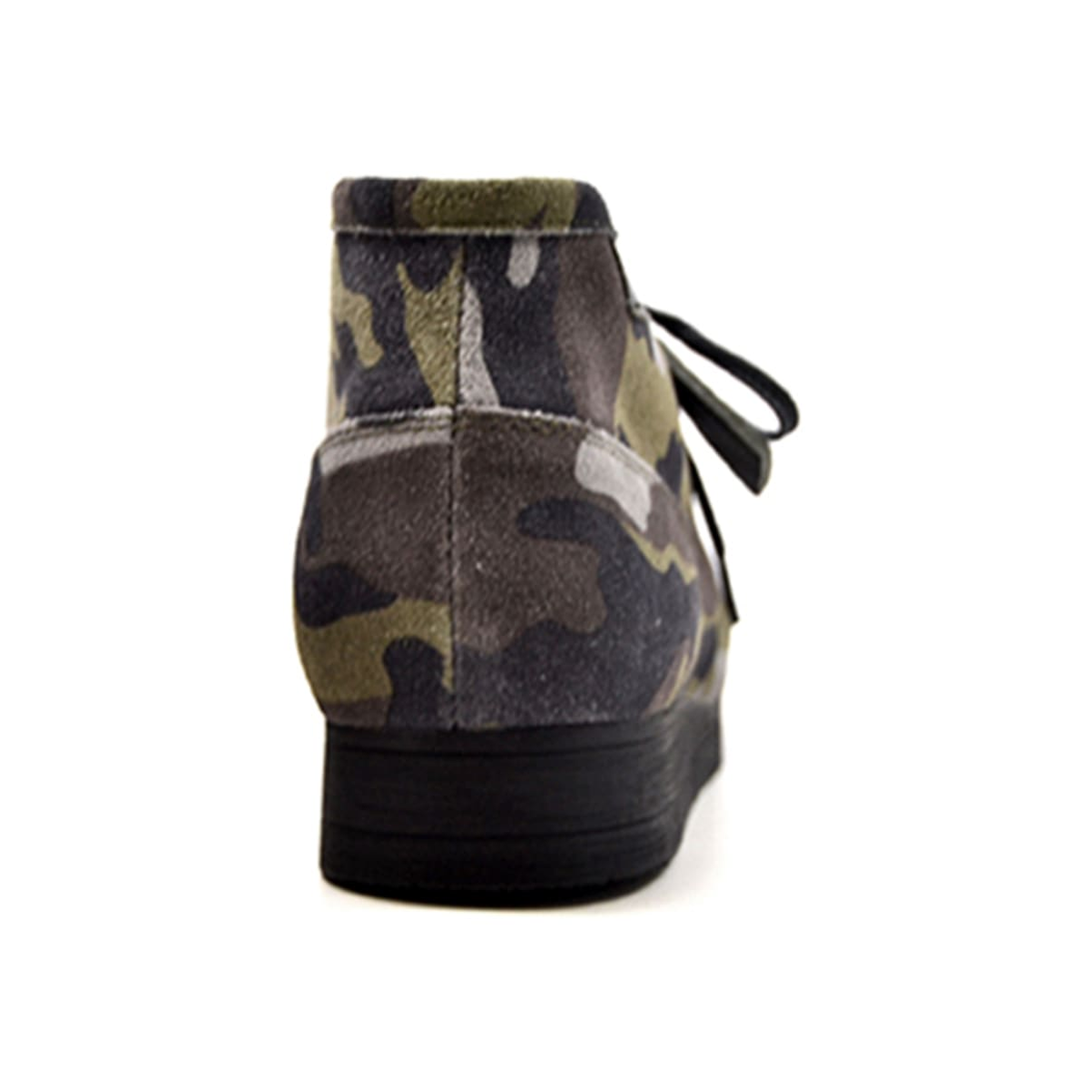 British Walkers New Castle men's Green Camo ankle boots, heel view