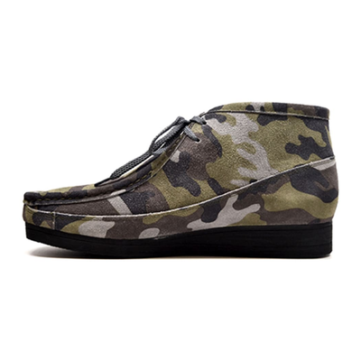 British Walkers New Castle men's Green Camo ankle boots, left-facing side view
