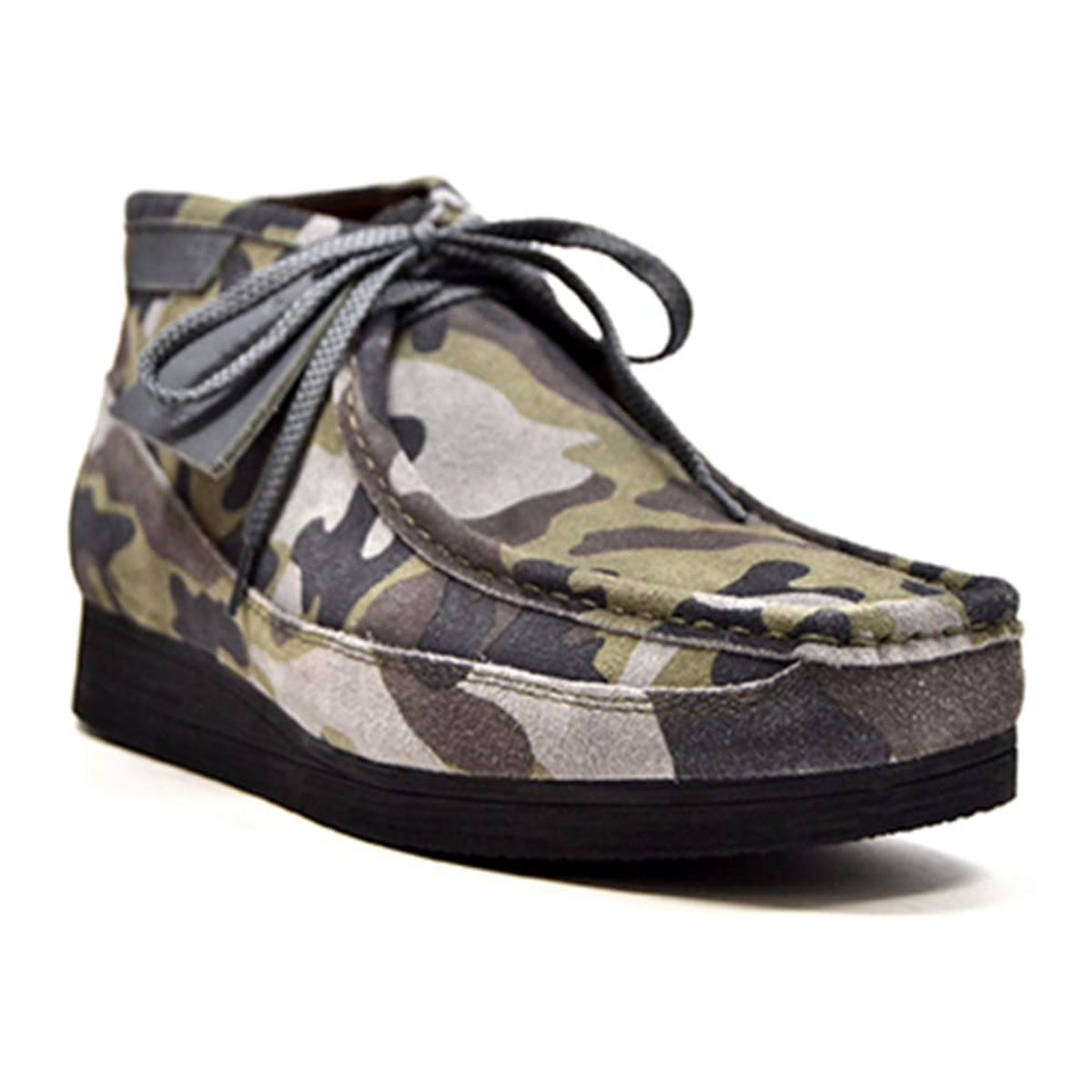 British Walkers New Castle men's Green Camo ankle boots, three-quarter side view